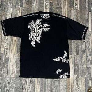 🔥☠️ Y2K DIRECT BLUE URBAN COUTURE Embroidered Affliction Style Tee 2XL -PERFECT